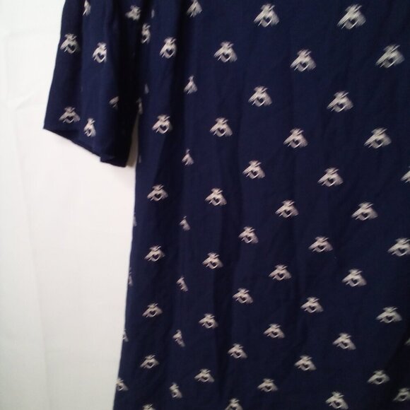 Joules Dress Women 2 Half Bell Sleeve Gardenia Bees With Heart Blue White - Picture 6 of 16